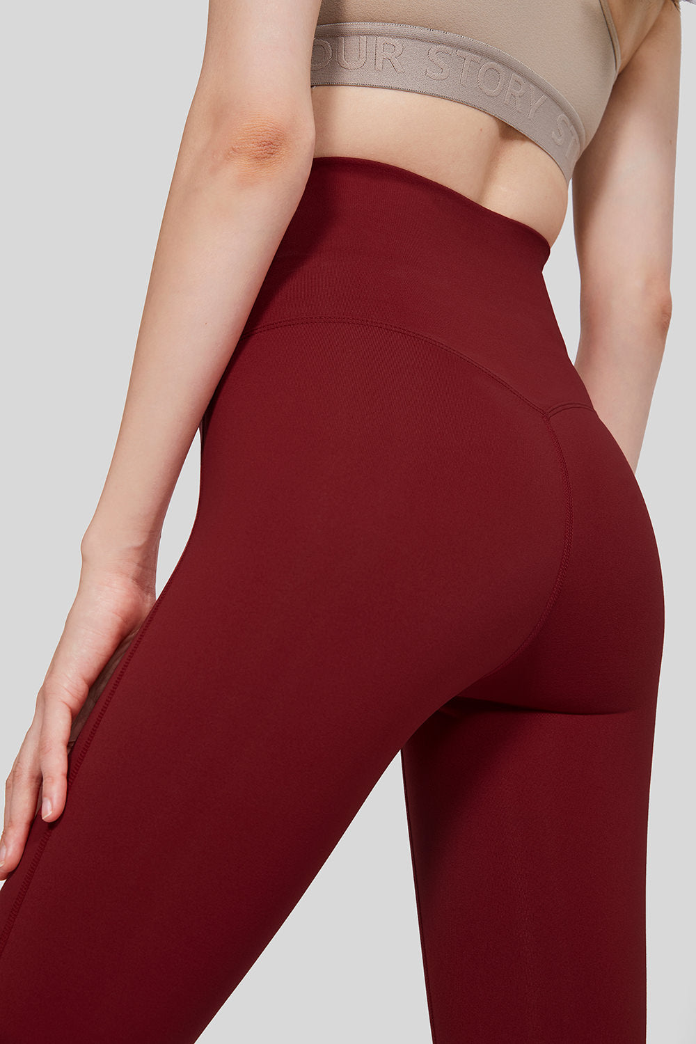 Červené legíny s vysokým pasem